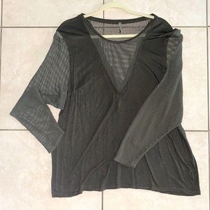 Emma & Sam: Mesh Olive Green Long Sleeve Top